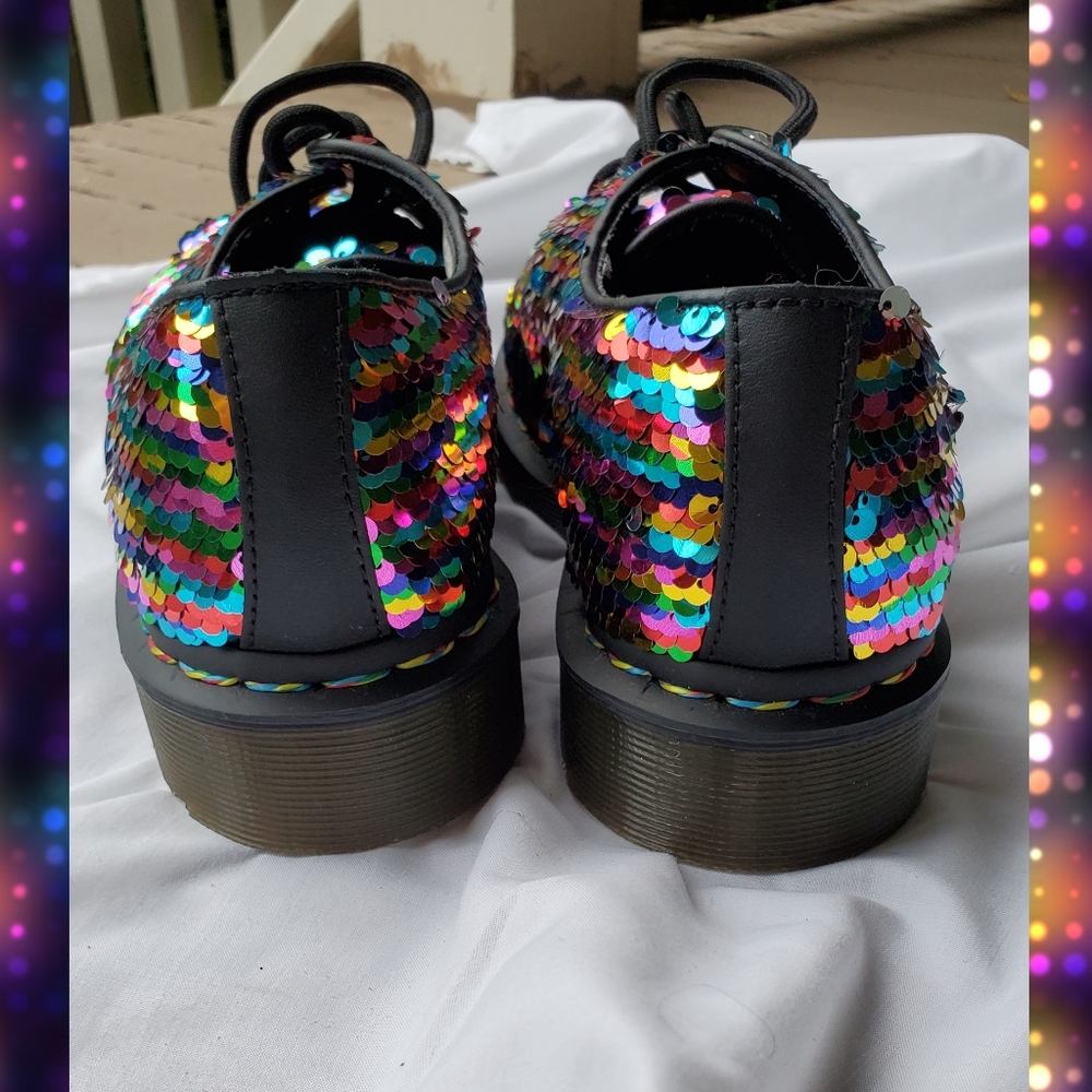 ποΈ Dr Martens 1461 Rainbow Sequins Oxford shoes 7 - Picture 9 of 16
